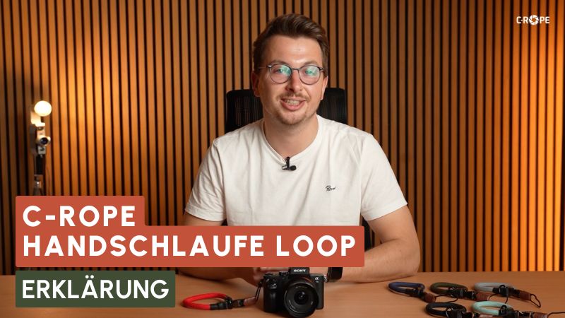 Kamera Handschlaufe Loop aus weichem Kletterseil mit Quick-Release Schnellverschluss; sichere, abnehmbare Handgelenkschlaufe für DSLR und Systemkamera (Sony, Canon, Nikon), zieht sich bei Ausrutschern zu und schützt bis 25 kg Traglast.