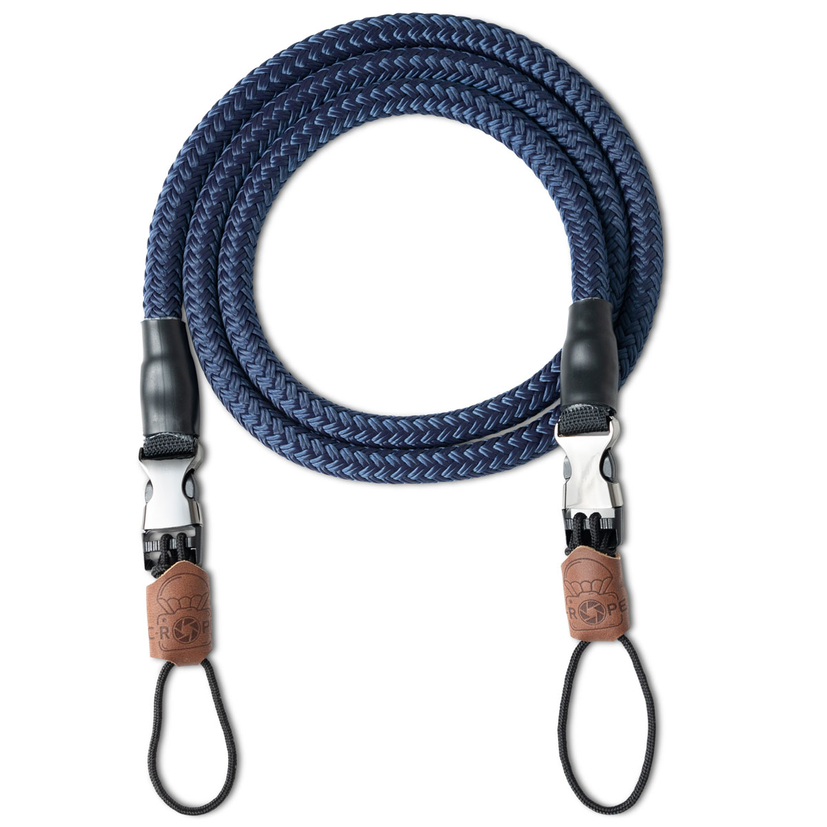 der Climber Kletterseil Kameragurt aus recycelten Materialien ist in der Farbe Navy Blue erhältlich | C-Rope Kamerazubehör