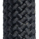 Nahaufnahme Kletterseil-Farbmuster Silent Black für Loop und Climber; sattes Schwarz, fein geflochtene Mantelstruktur, hohe Tragfähigkeit.