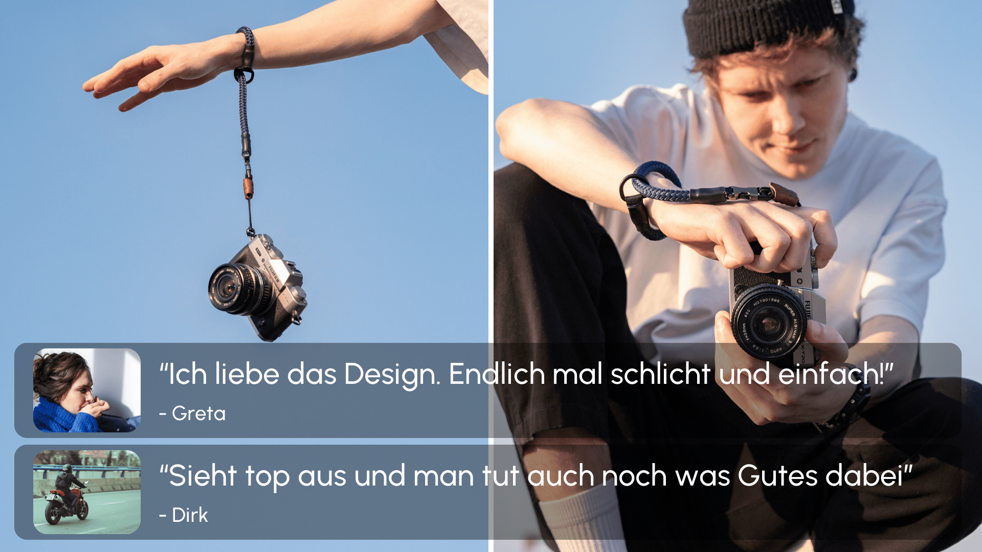 Die Loop Handschlaufe aus Kletterseil hat ein schlichtes Design und ist made in Germany | C-Rope Kamerazubehör