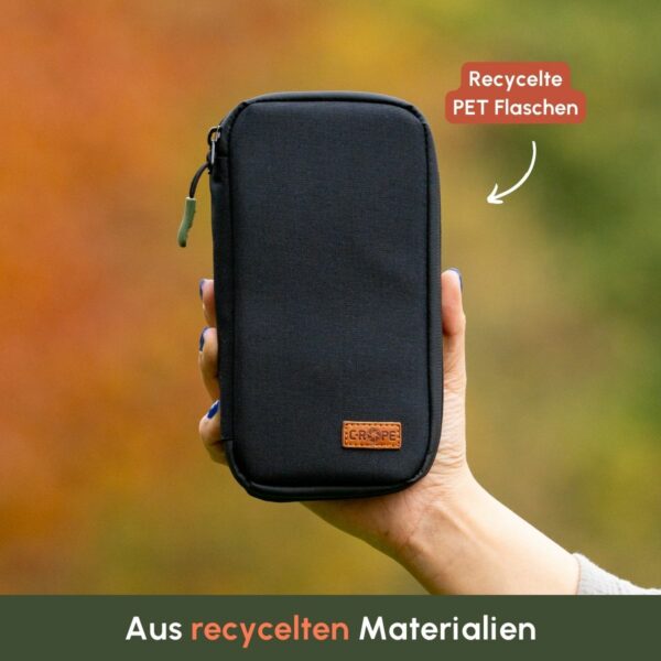 Die recycelte Kameralinsenfiltertasche ist ideal für große Filter bis zu einem Durchmesser von 10cm | C-Rope Kamerazubehör