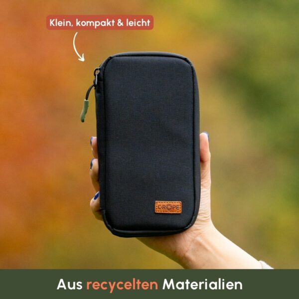 Der kleine, leichte und kompakte Filterbeutel aus recycelten Materialien schützt die Kamera Rundfilter vor Staub und Stößen | C-Rope Kamerazubehör