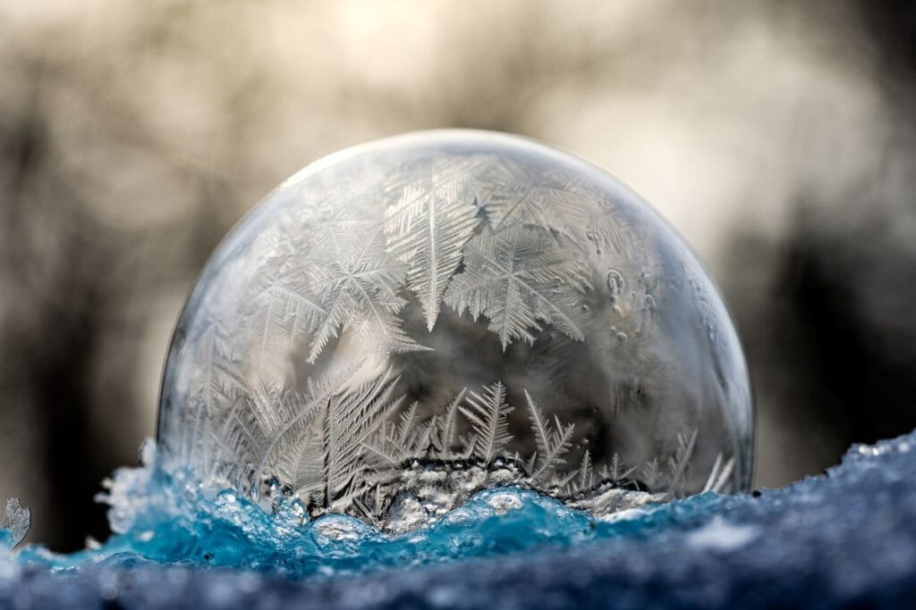 Gefrorene Seifenblasen sind immer ein tolles Wintermotiv wert. | C-Rope Kamerazubehör